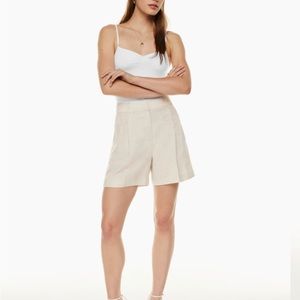 Aritzia Effortless Linen Shorts, size 6, in Ecru.